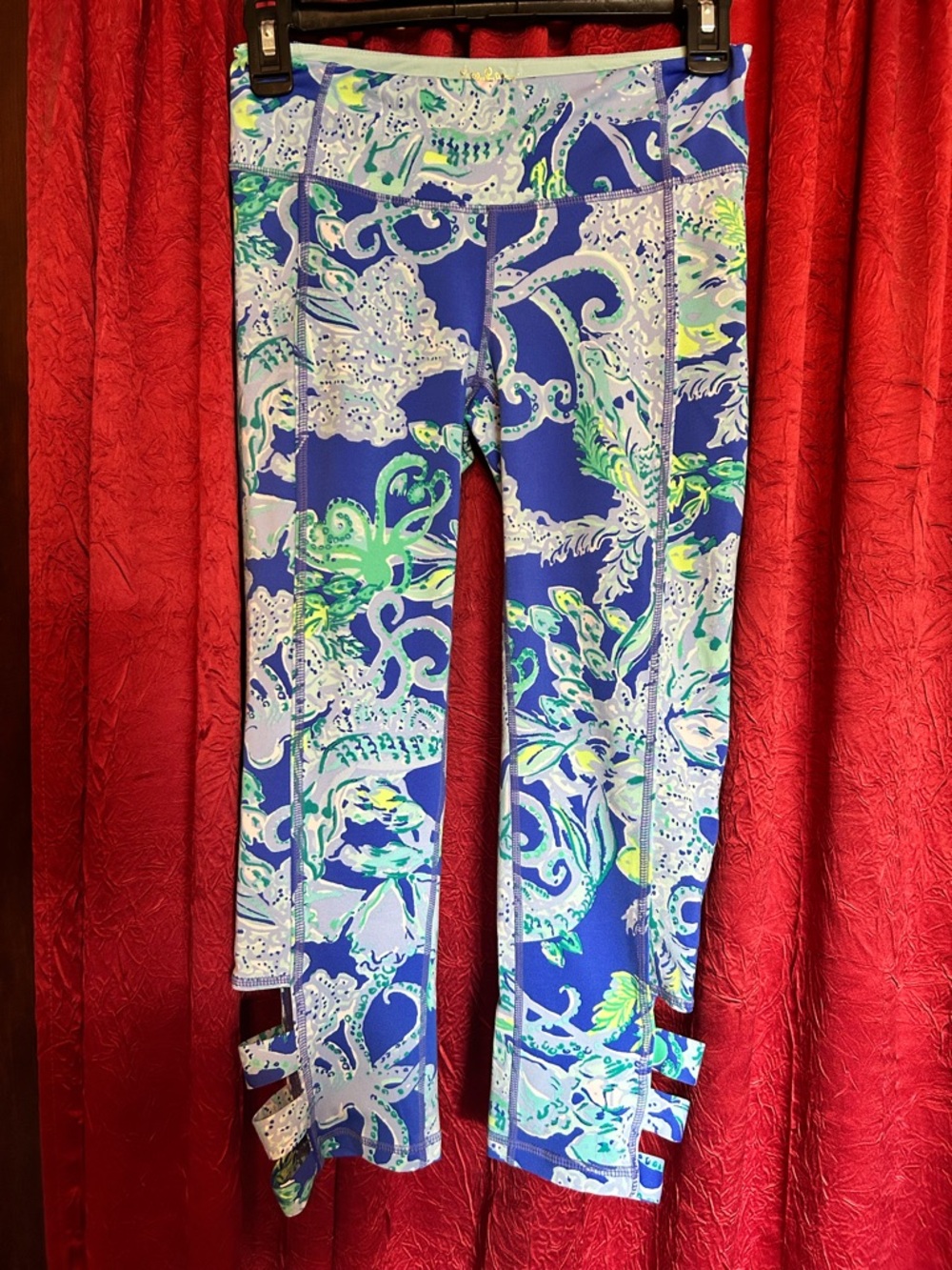 Lilly Pulitzer Blue Floral-Print Luxletic Leggings